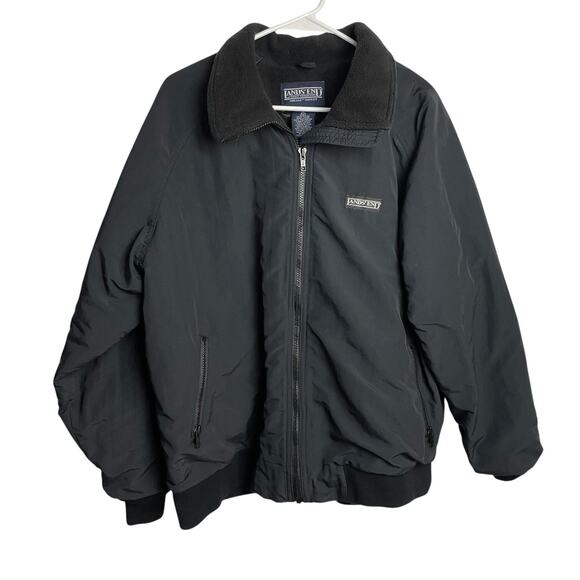 Vintage Lands End Squall Jacket Womens XL Blue Nylon Fleece Lined Bomber 90s USA - Picture 1 of 7